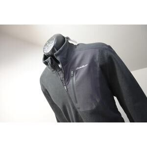 Eddie Bauer Camp Sweater 1/4 Zip Fleece‎ Pullover Black Mens Size Large NWT